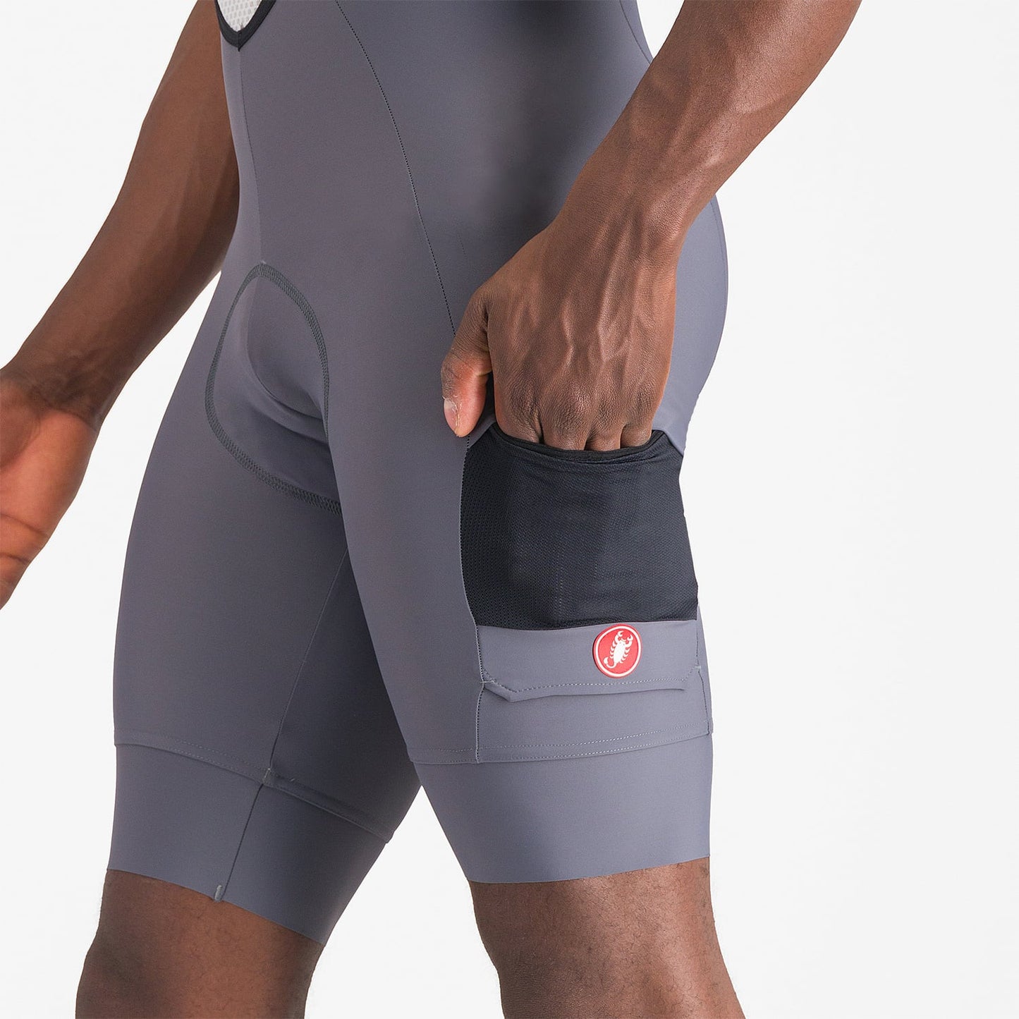 CASTELLI UNLIMITED CARGO Kurze Trägerhose Grau/Schwarz