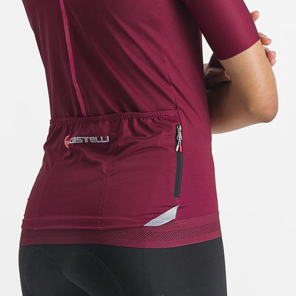 Trikot CASTELLI ENDURANCE W Damen Kurzarm Bordeaux