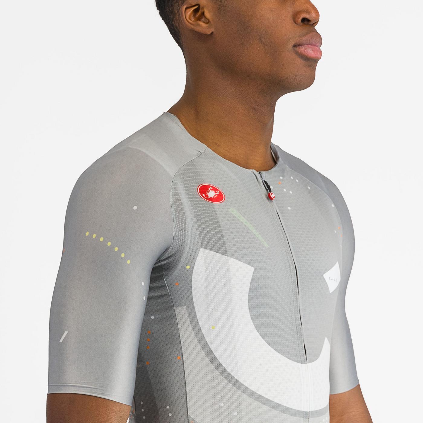 Trikot CASTELLI R-A/D Kurzarm Muticouleur Grau