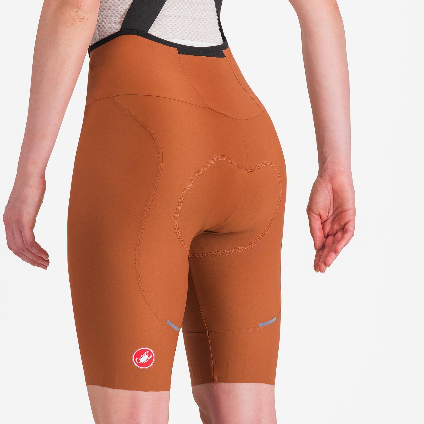 CASTELLI ESPRESSO W DT Damen Kurze Trägerhose Braun