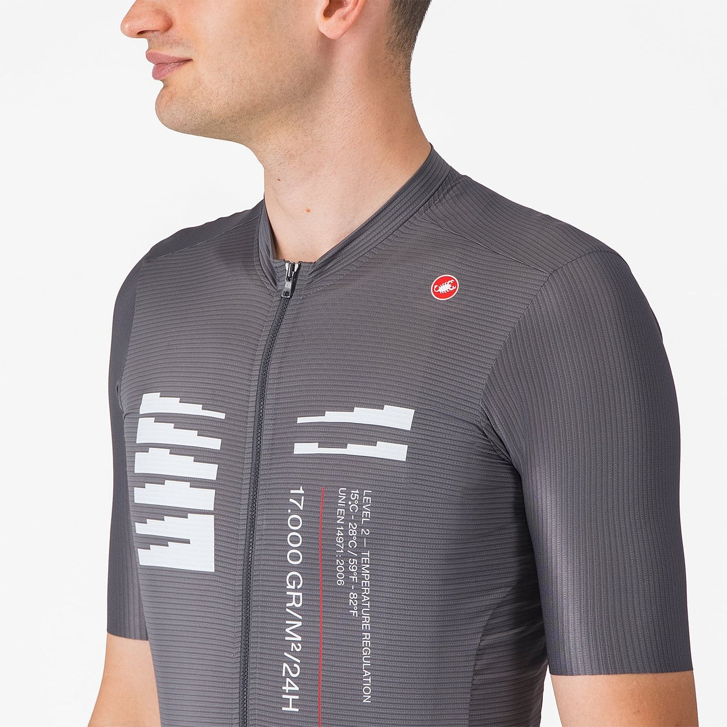 CASTELLI ESPRESSO R--A/D Trikot Kurzarm Rauchgrau