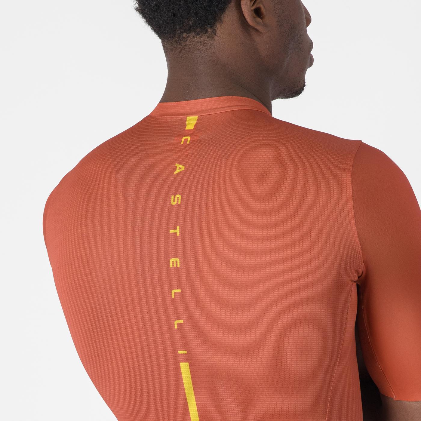 Trikot CASTELLI DRITTONE LOGO Kurzarm Paprika