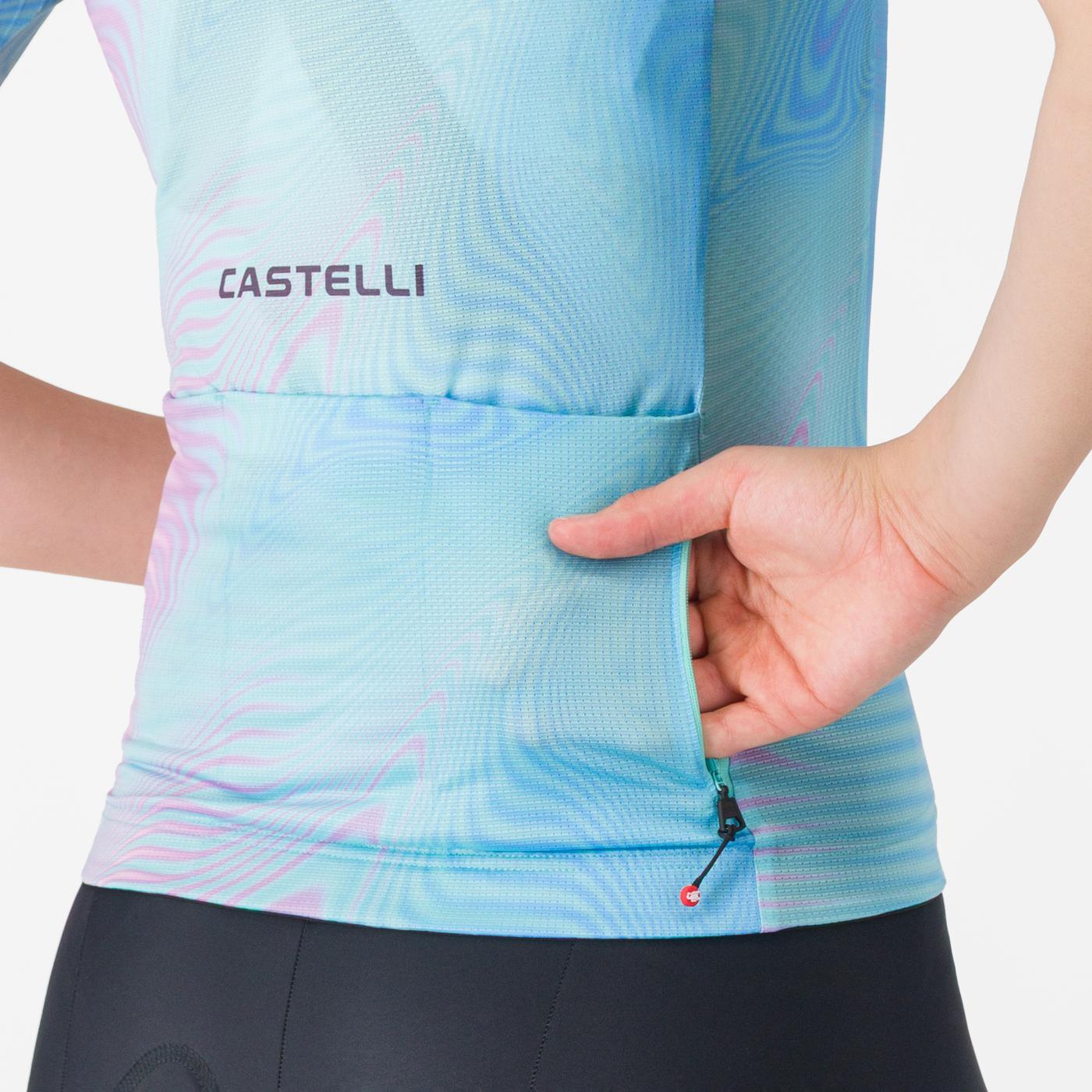 CASTELLI COSMIC VORTEX Damen Trikot Kurzarm Türkis