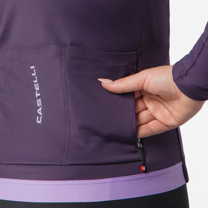 Langarmtrikot CASTELLI ESPRESSO THERMAL 2 Damen Violett