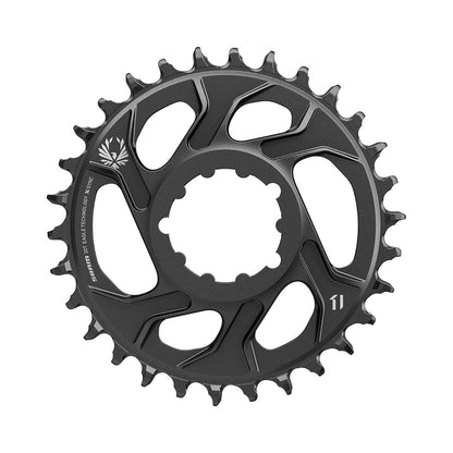 SRAM EAGLE X-SYNC 2 Kettenblatt für Einfachantrieb, 12-fach, Direct Mount, 6 mm Offset, Aluminium, schwarz — Ansicht des Kettenblatts vor weißem Hintergrund