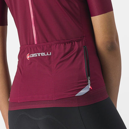 Trikot CASTELLI ENDURANCE W Damen Kurzarm Bordeaux