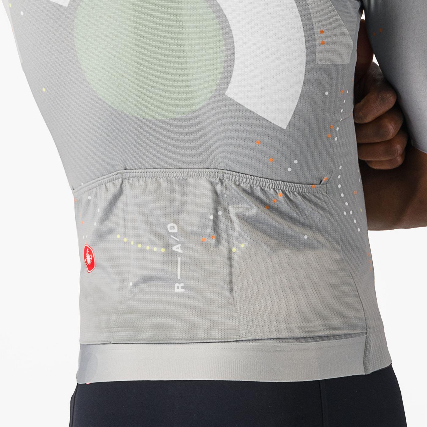 Trikot CASTELLI R-A/D Kurzarm Muticouleur Grau
