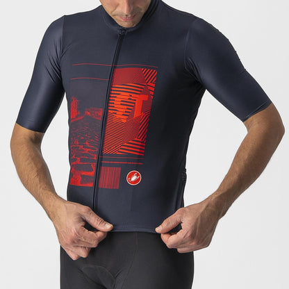 Trikot CASTELLI 13 SCREEN Kurzarm Blau/Rot