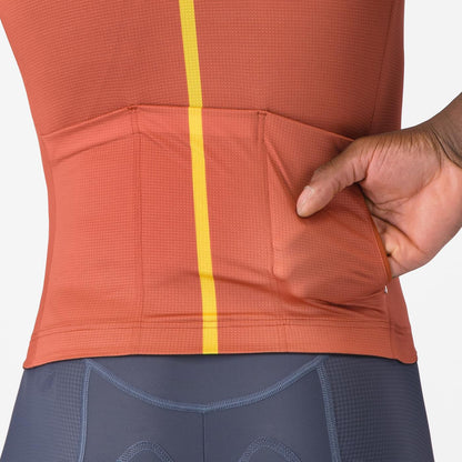 Trikot CASTELLI DRITTONE LOGO Kurzarm Paprika
