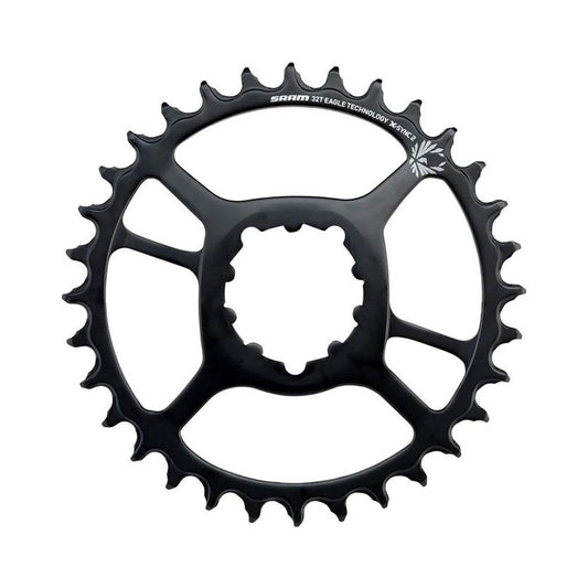 SRAM EAGLE X-SYNC 2 Kettenblatt für Einfachantrieb, 12-fach, Direct Mount, 6 mm Offset, Stahl, schwarz — Ansicht des Kettenblatts vor weißem Hintergrund