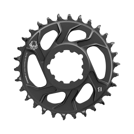 Plateau Mono SRAM EAGLE X-SYNC 2 BOOST 11/12V Direct Mount Offset 3mm Alu Noir — vue du plateau sur fond blanc