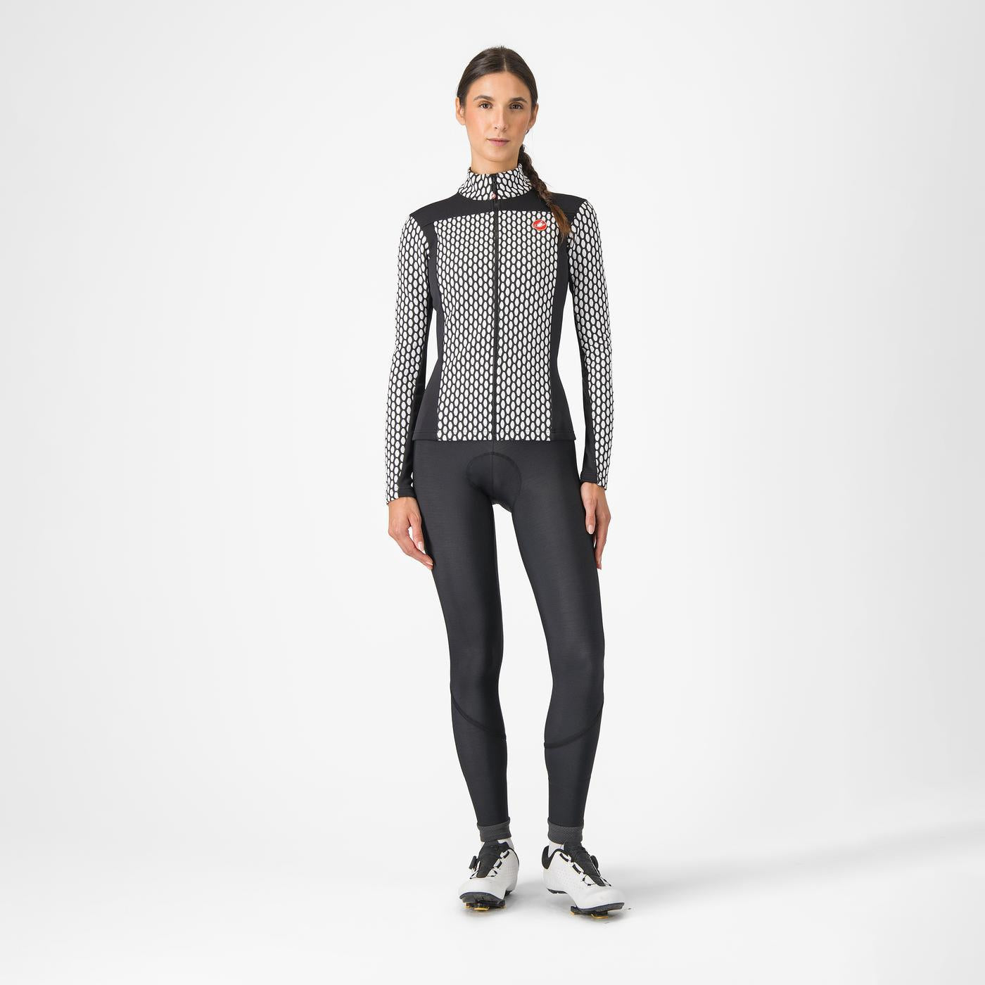 Trikot CASTELLI SFIDA 2 Langarm Women Schwarz/Weiß
