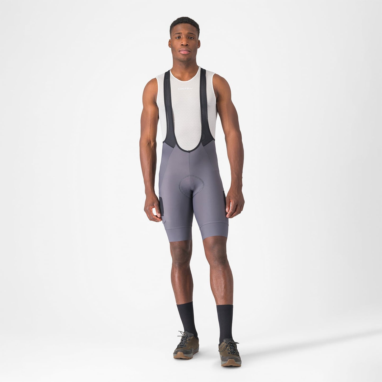 CASTELLI UNLIMITED CARGO Kurze Trägerhose Grau/Schwarz