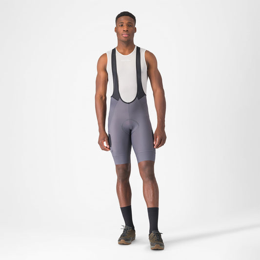 CASTELLI UNLIMITED CARGO Kurze Trägerhose Grau/Schwarz