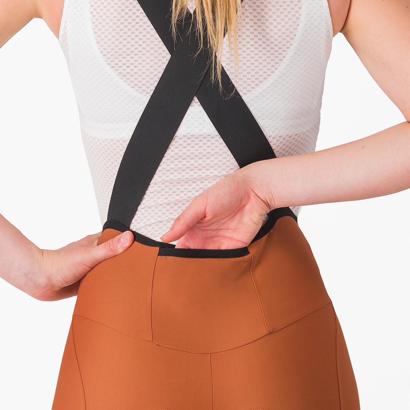 CASTELLI ESPRESSO W DT Damen Kurze Trägerhose Braun