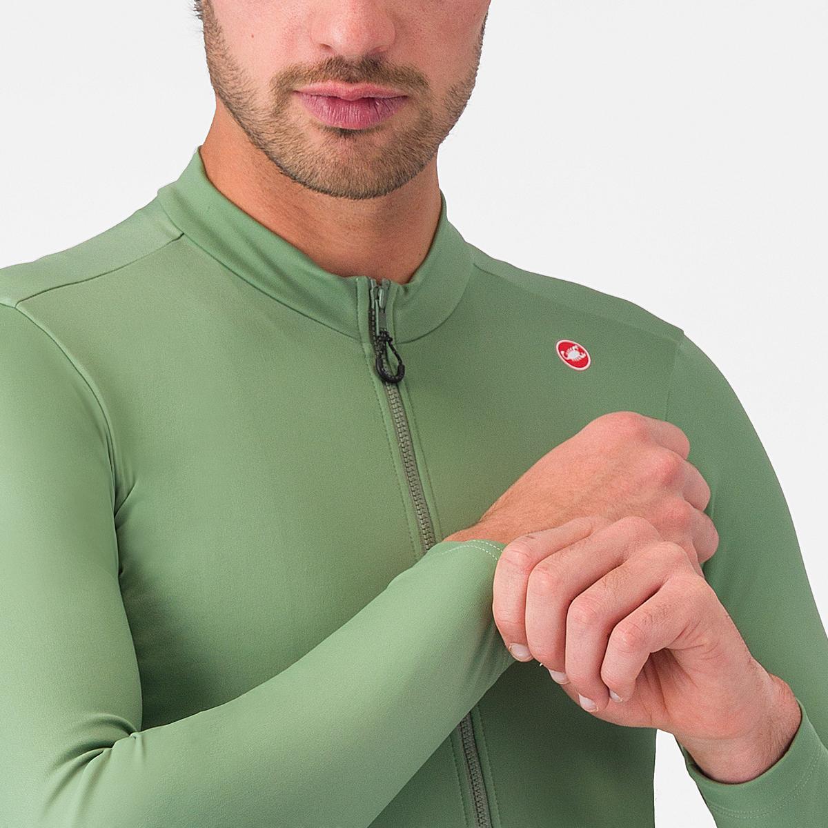 Trikot CASTELLI ESPRESSO THERMAL Langarm Peper Grün