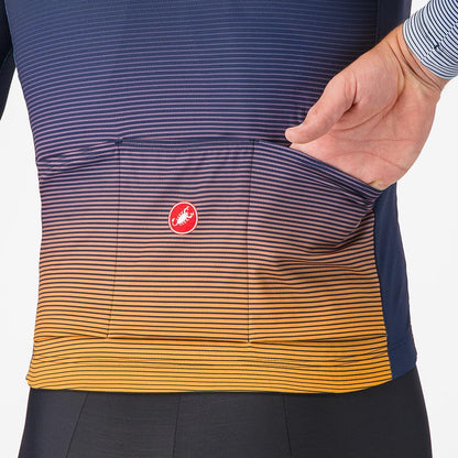 Trikot CASTELLLI APICE THERMAL Lange Ärmel Blau/Orange