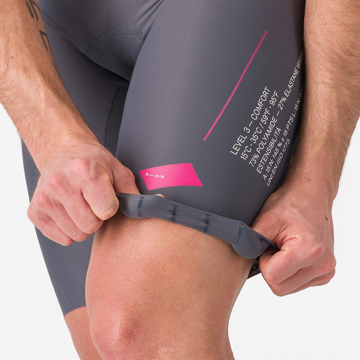 CASTELLI ESPRESSO R--A/D Kurze Trägerhose Rauchgrau
