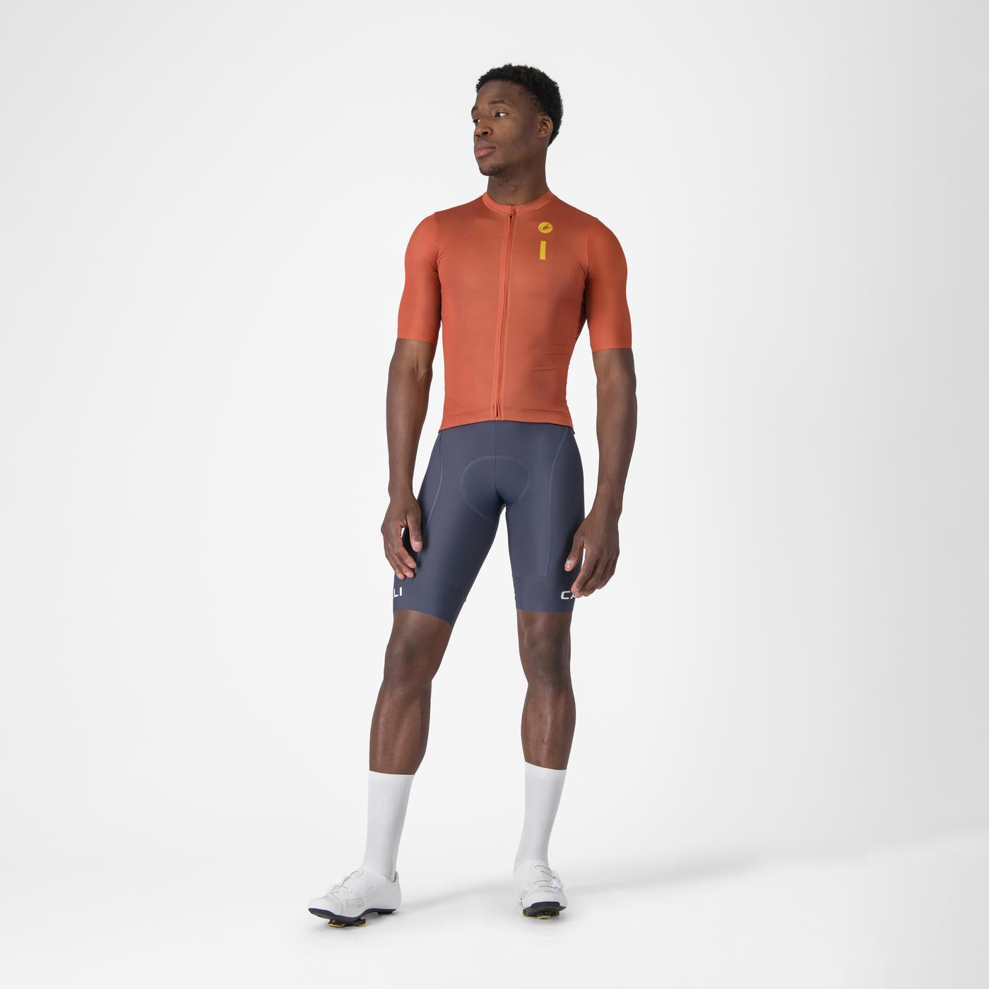 Trikot CASTELLI DRITTONE LOGO Kurzarm Paprika