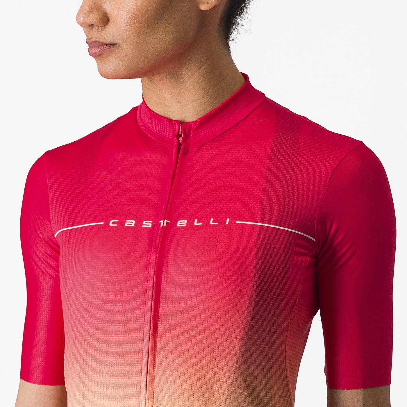 Trikot CASTELLI SALITA Kurzarm Frau Rosa/Orange