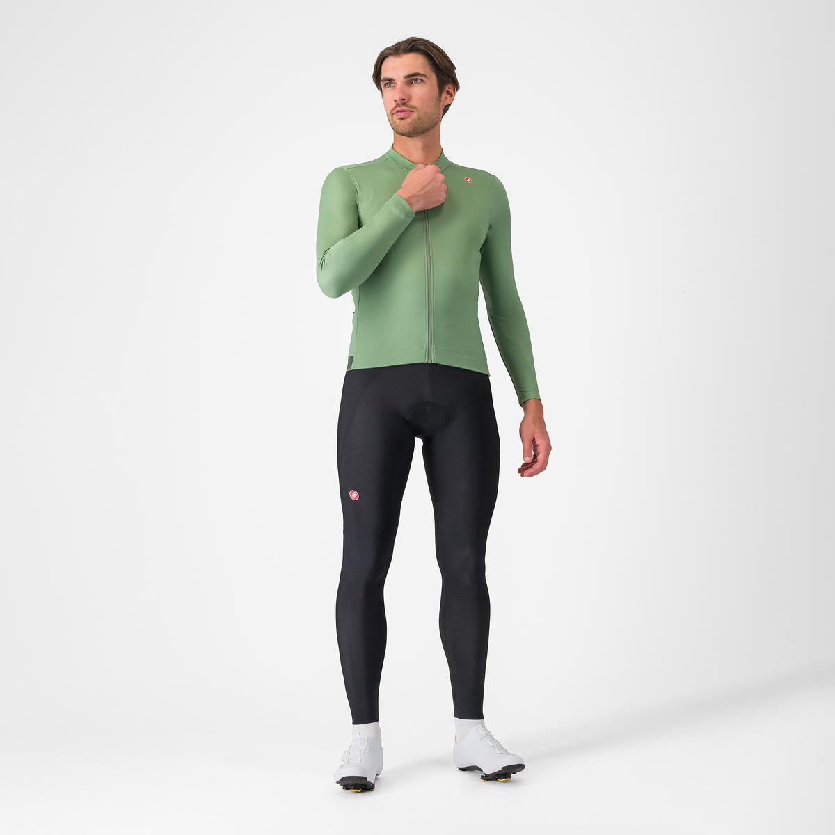 Trikot CASTELLI ESPRESSO THERMAL Langarm Peper Grün