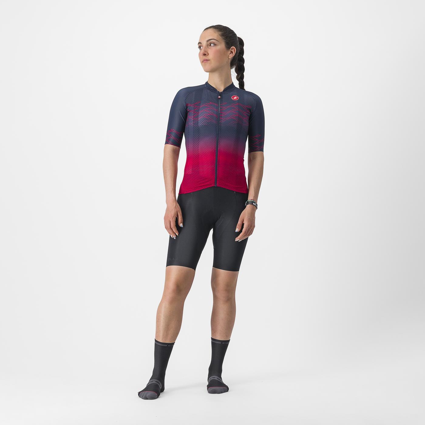 Trikot CASTELLI CLIMBER'S 2.0 Kurzarm Women Blau/Weiß
