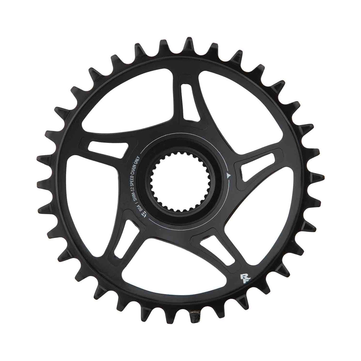 RACE FACE BOSCH Kettenblatt für Einfachantrieb, 12-fach, Direct Mount, 55 mm — Ansicht des Kettenblatts vor weißem Hintergrund