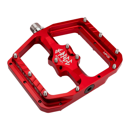 Plattformpedale BURGTEC PENTHOUSE FLAT MK5 B-RAGE EDITION Rot