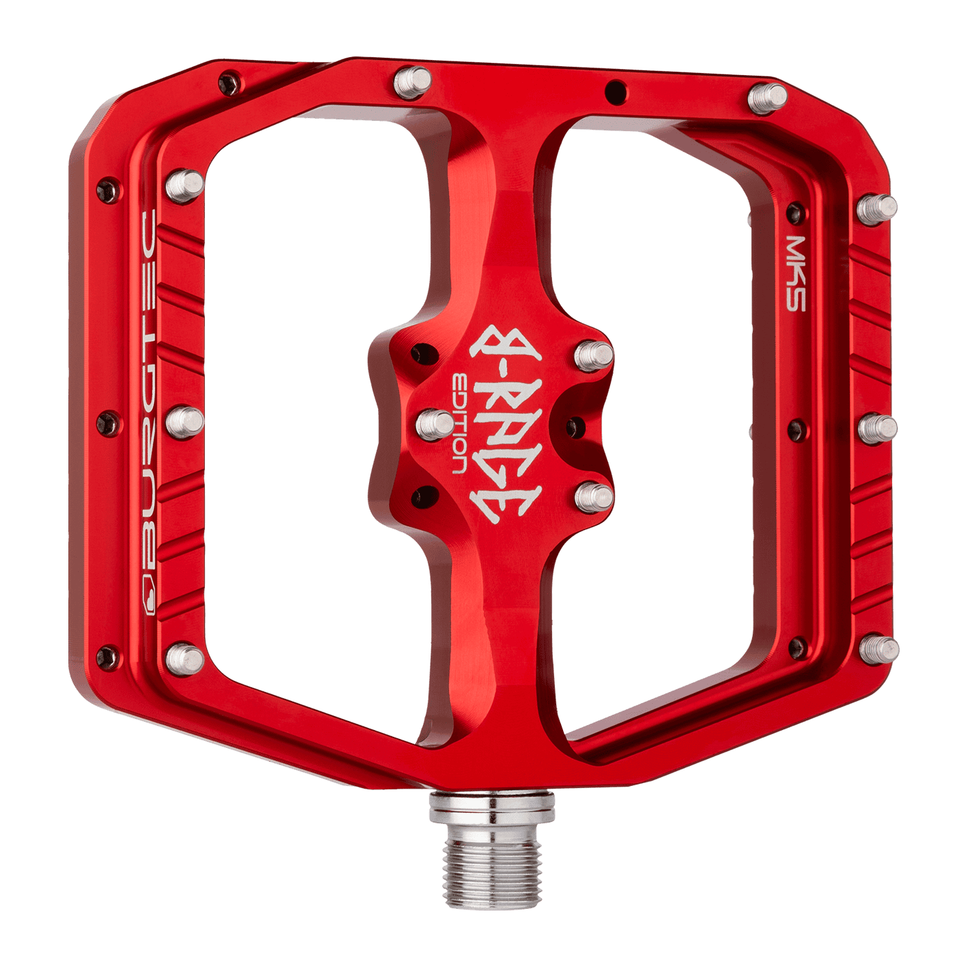 Pedale flach BURGTEC PENTHOUSE FLAT MK5 B-RAGE EDITION Rot