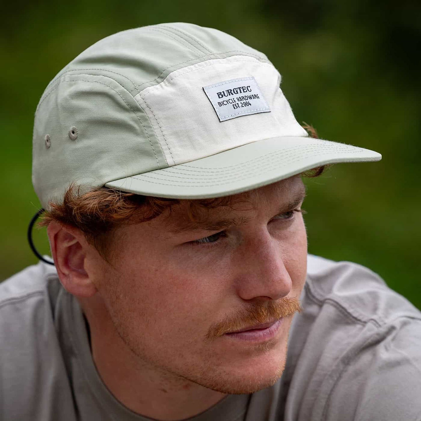 Mütze BURGTEC COURIER FIVE PANEL Creme Pistazie