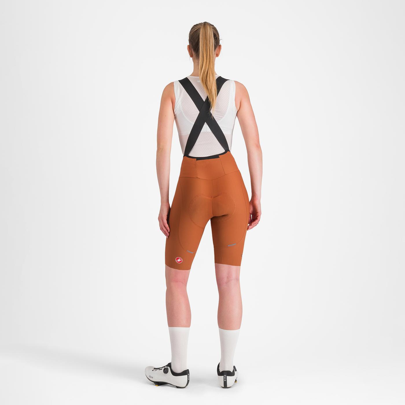CASTELLI ESPRESSO W DT Damen Kurze Trägerhose Braun