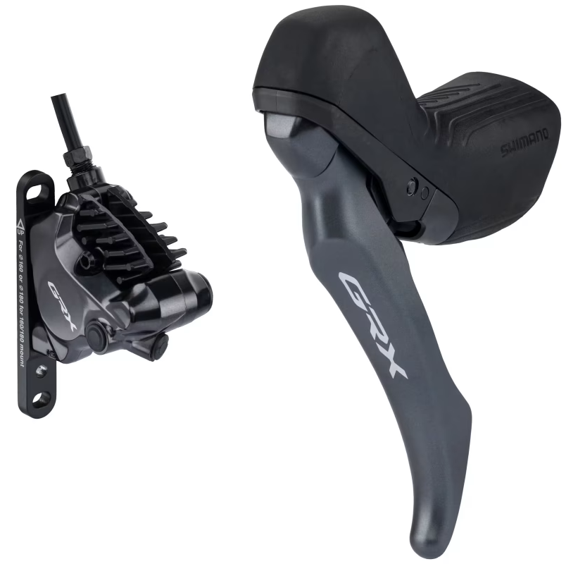 Linker 1x-Hebel und vorderer Bremssattel SHIMANO GRX BL-RX820 + BR-RX820 Flat Mount