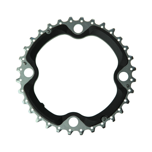Mittleres Kettenblatt SHIMANO XT M780/M770 10-fach, 4-Loch, 104 mm — Kettenblatt auf weißem Hintergrund
