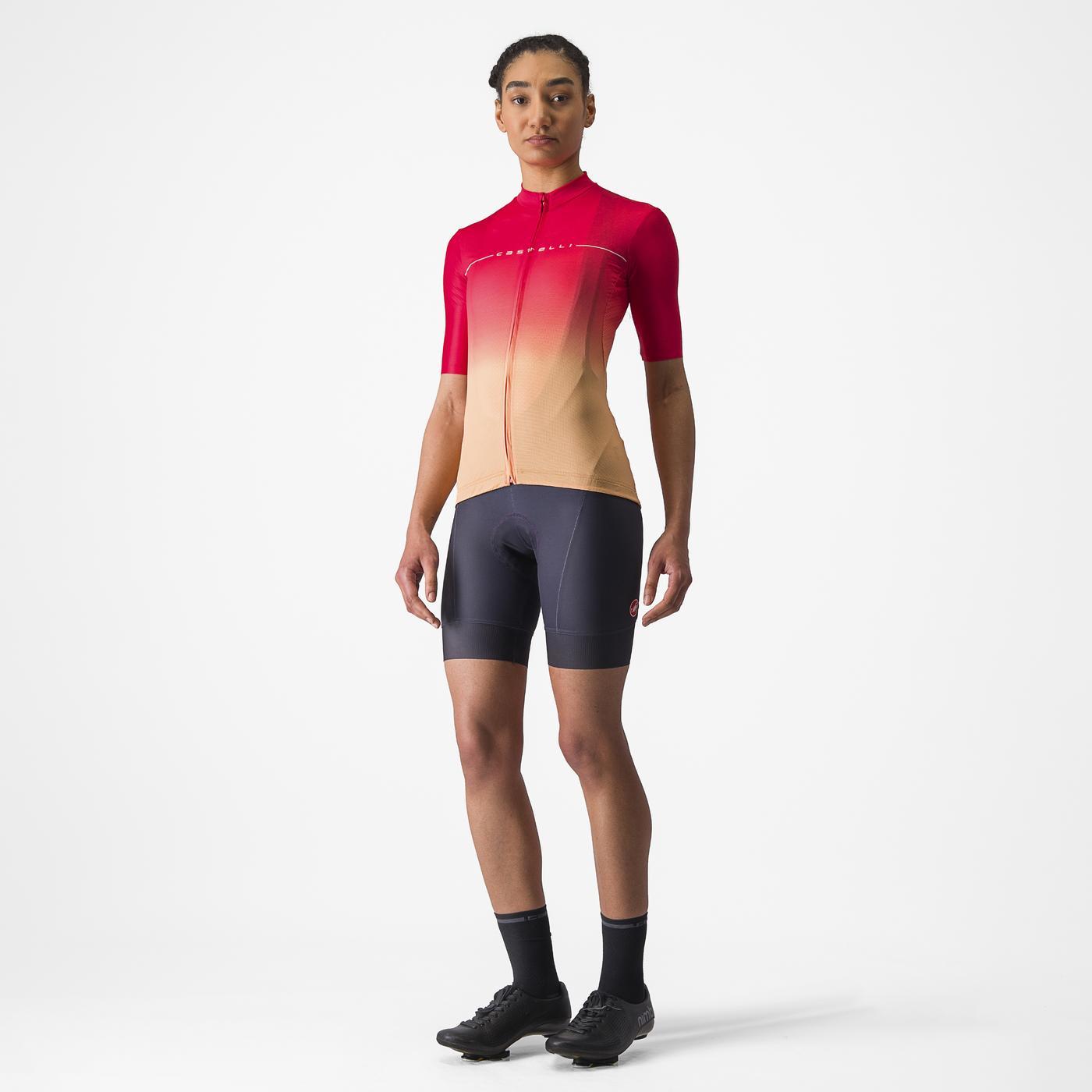 Trikot CASTELLI SALITA Kurzarm Frau Rosa/Orange
