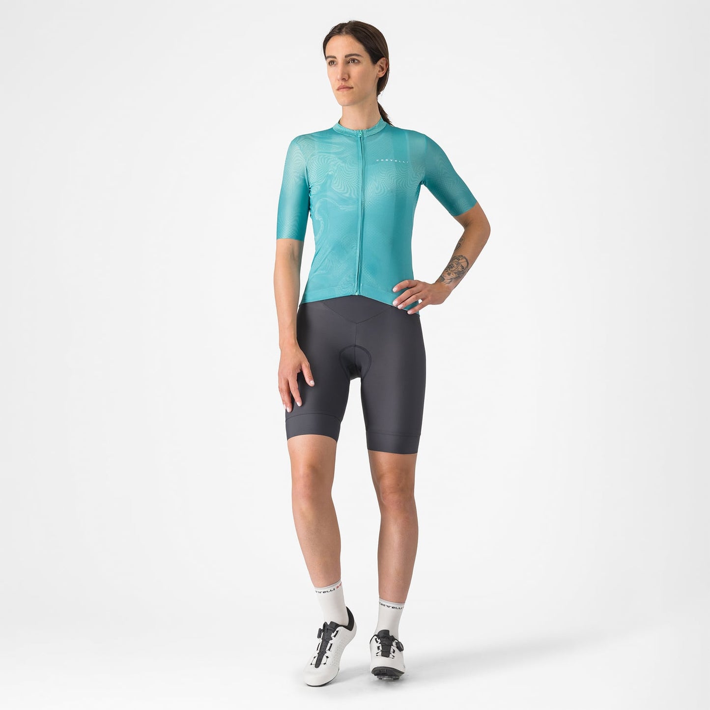 CASTELLI PRIMA 2 DT Damen Kurz Trägerhose Dunkelgrau