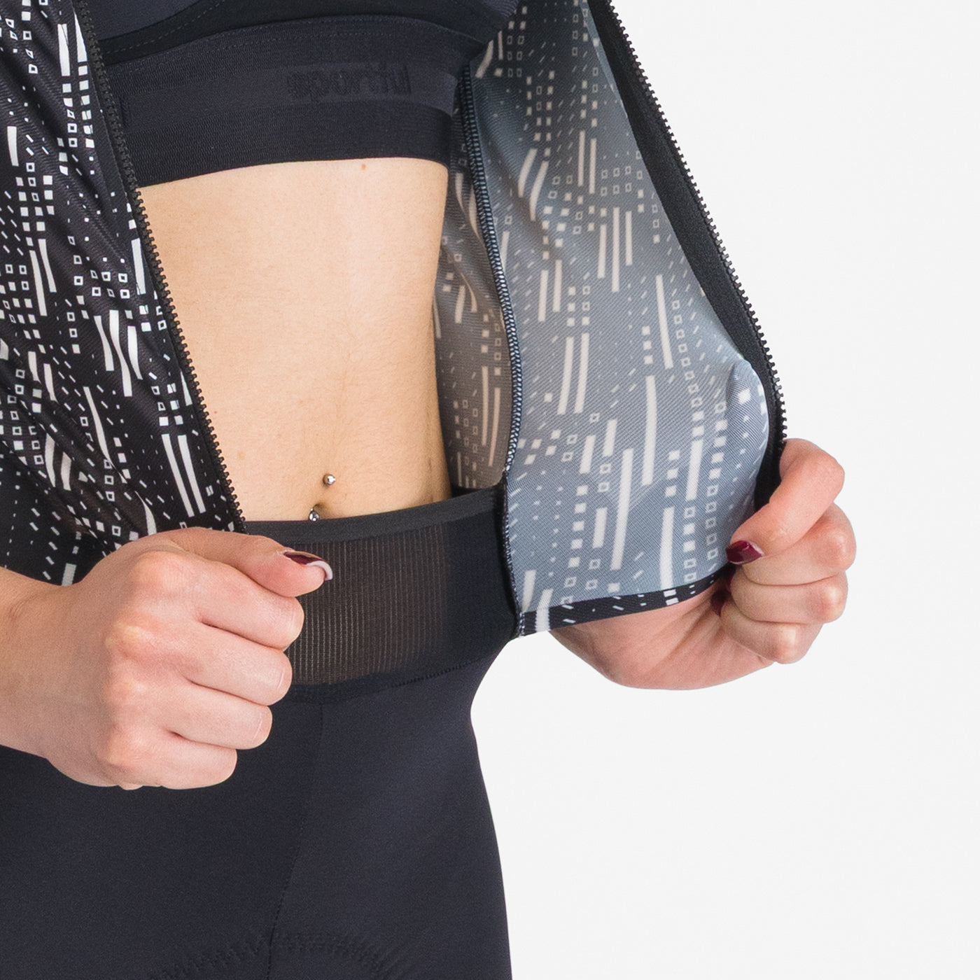 SPORTFUL G-SUIT Kurzärmliger Einteiler Damen Schwarz/Weiß