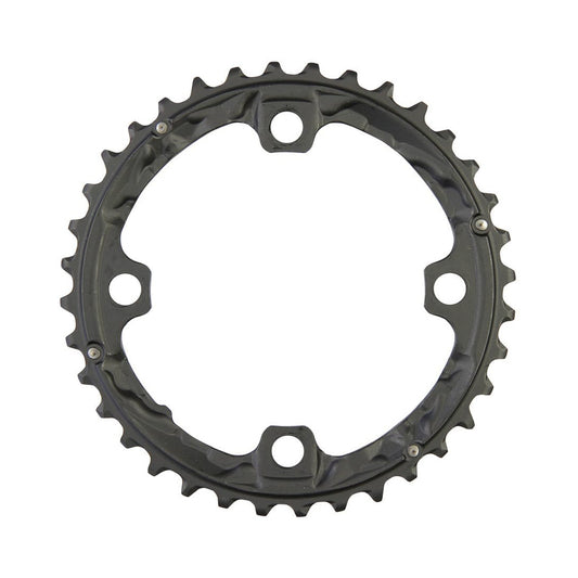 Mittleres Kettenblatt SHIMANO XT T781/T670 10-fach, 4-Loch, 104 mm — Kettenblatt auf weißem Hintergrund