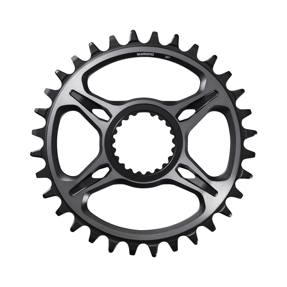 Einfach-Kettenblatt SHIMANO XTR M9100/M9120/M9125 SM-CRM95 12-fach Direct Mount — Kettenblatt auf weißem Hintergrund