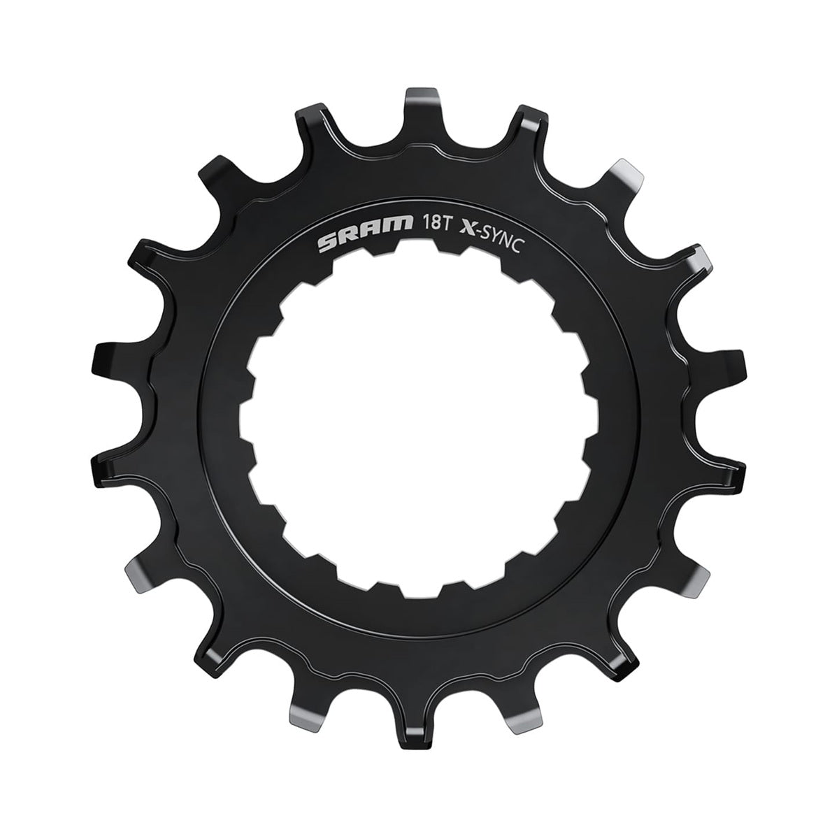Einfach-Kettenblatt für E-Mountainbikes SRAM EX1 X-SYNC Schwarz — Kettenblatt auf weißem Hintergrund