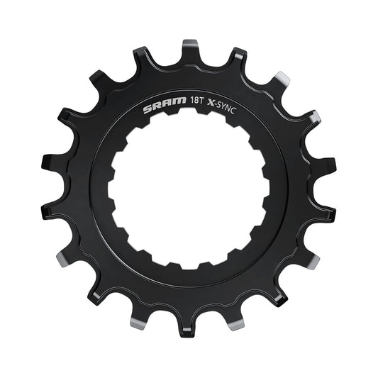 Einfach-Kettenblatt für E-Mountainbikes SRAM EX1 X-SYNC Schwarz — Kettenblatt auf weißem Hintergrund