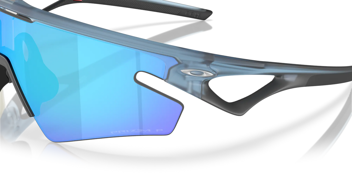 Brille OAKLEY SPHAERA SLASH Matt Transparent Stone Glas Prizm Sapphire Polarized - OO9499-0336