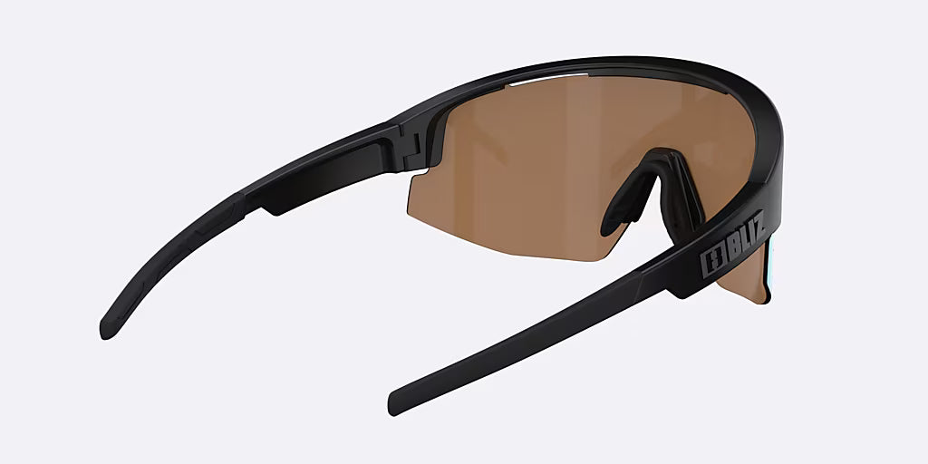 BLIZ MATRIX Brille Schwarz Matt Nano Optics Glas Nordic Ligh Coral - Orange w Blau Multi