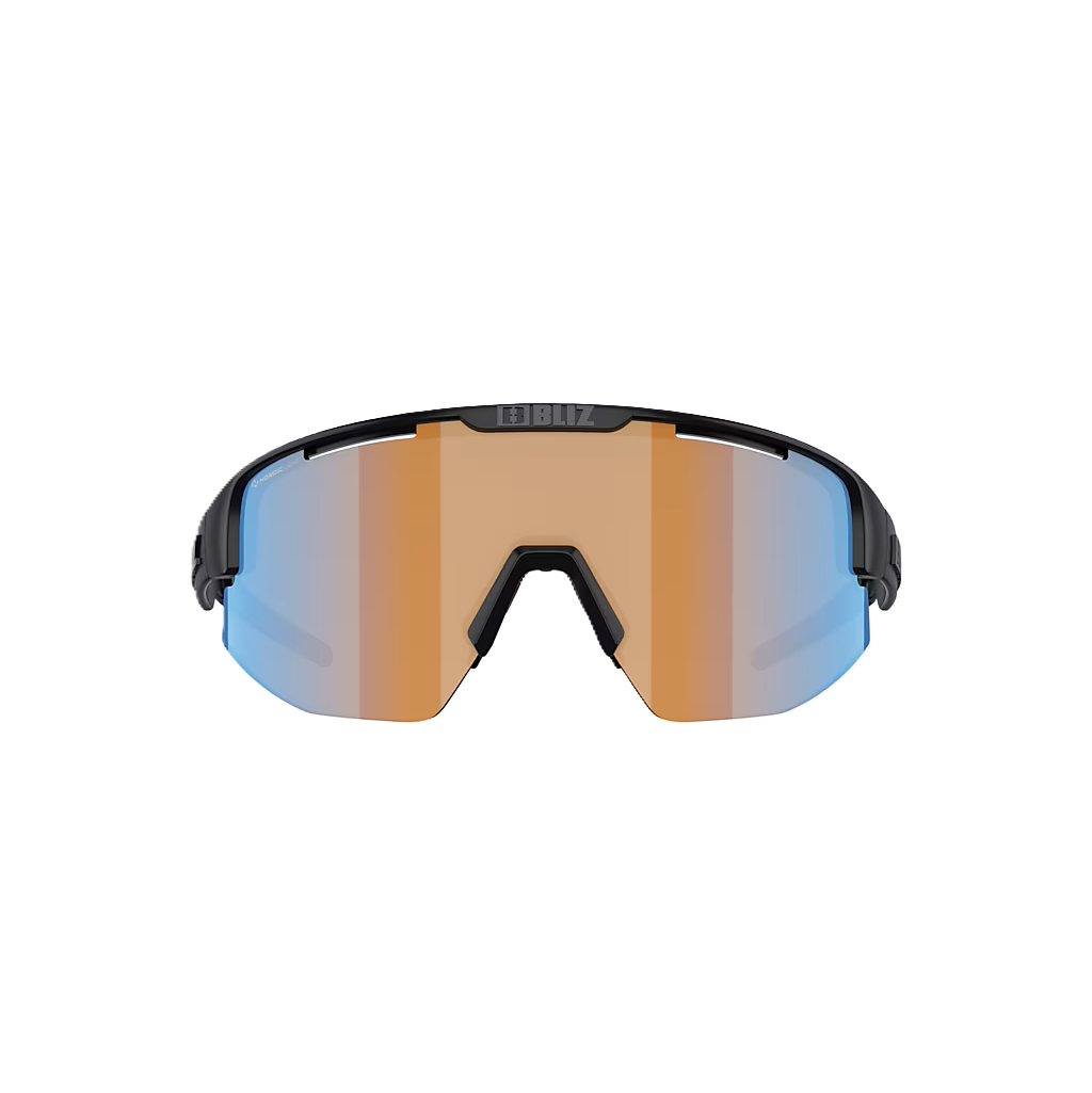BLIZ MATRIX Brille Schwarz Matt Nano Optics Glas Nordic Ligh Coral - Orange w Blau Multi