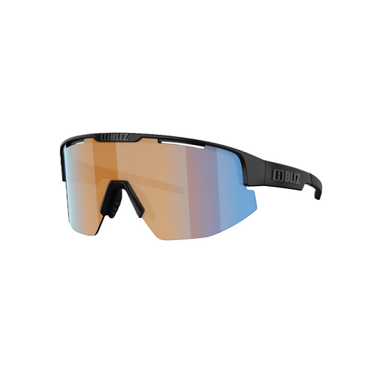 BLIZ MATRIX Brille Schwarz Mattschirm Coral/Orange Iridiumblau
