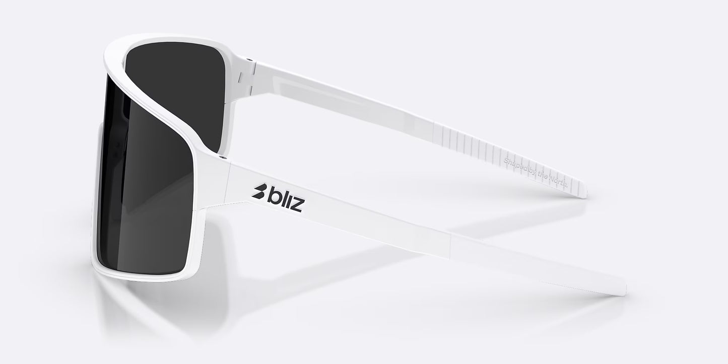 BLIZ P001 Brille Weiß Matt Smoke Screen