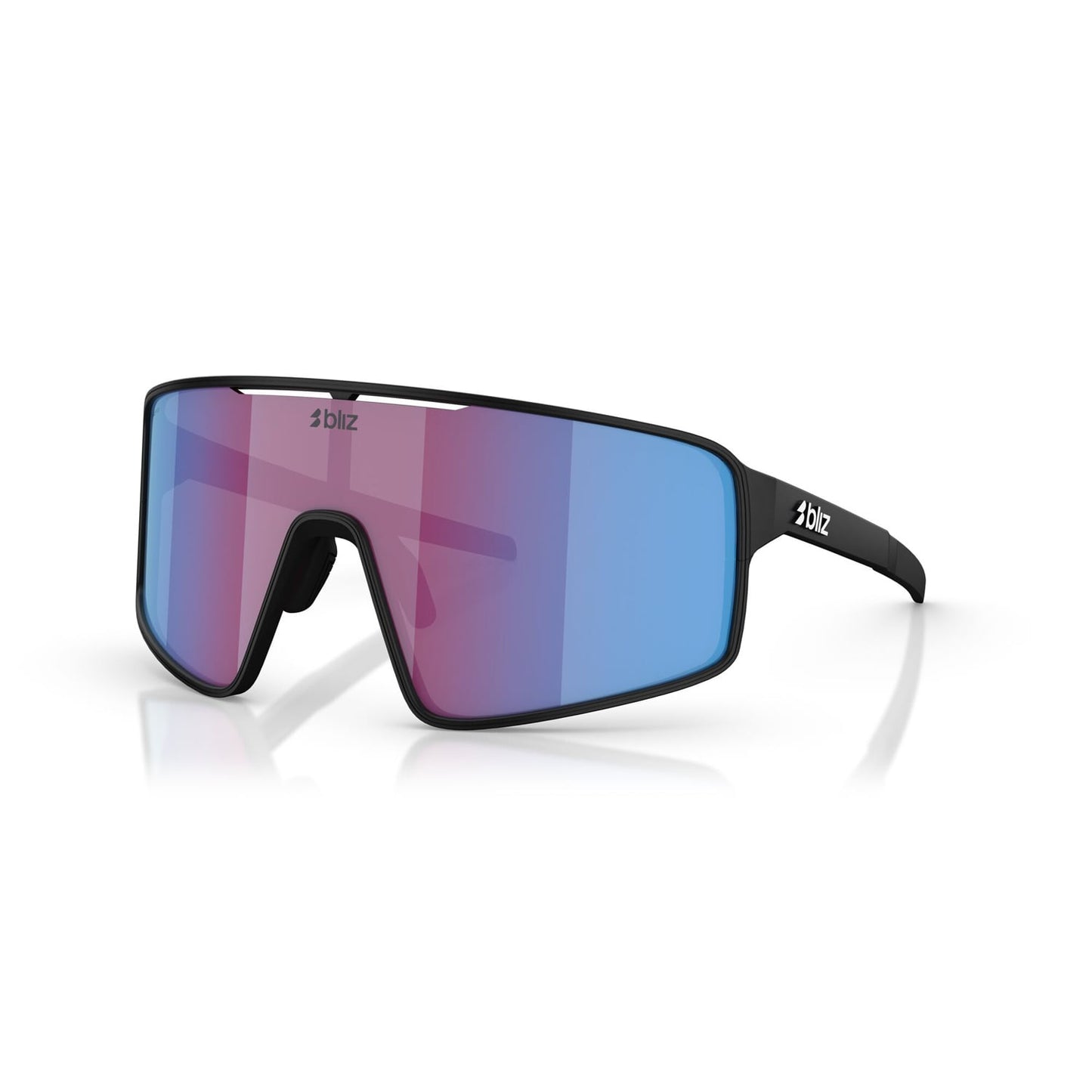 Brille BLIZ P001 S Schwarz Mattschirm Rosa Violett Blau Spiegel