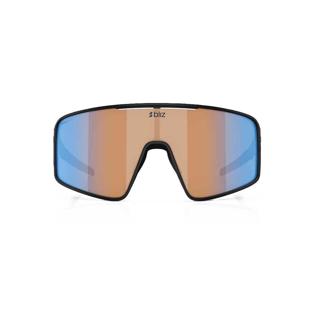 Brille BLIZ P001 Schwarz Matt Glas Nano Optics Nordic Ligh Coral - Orange w Blau Multi