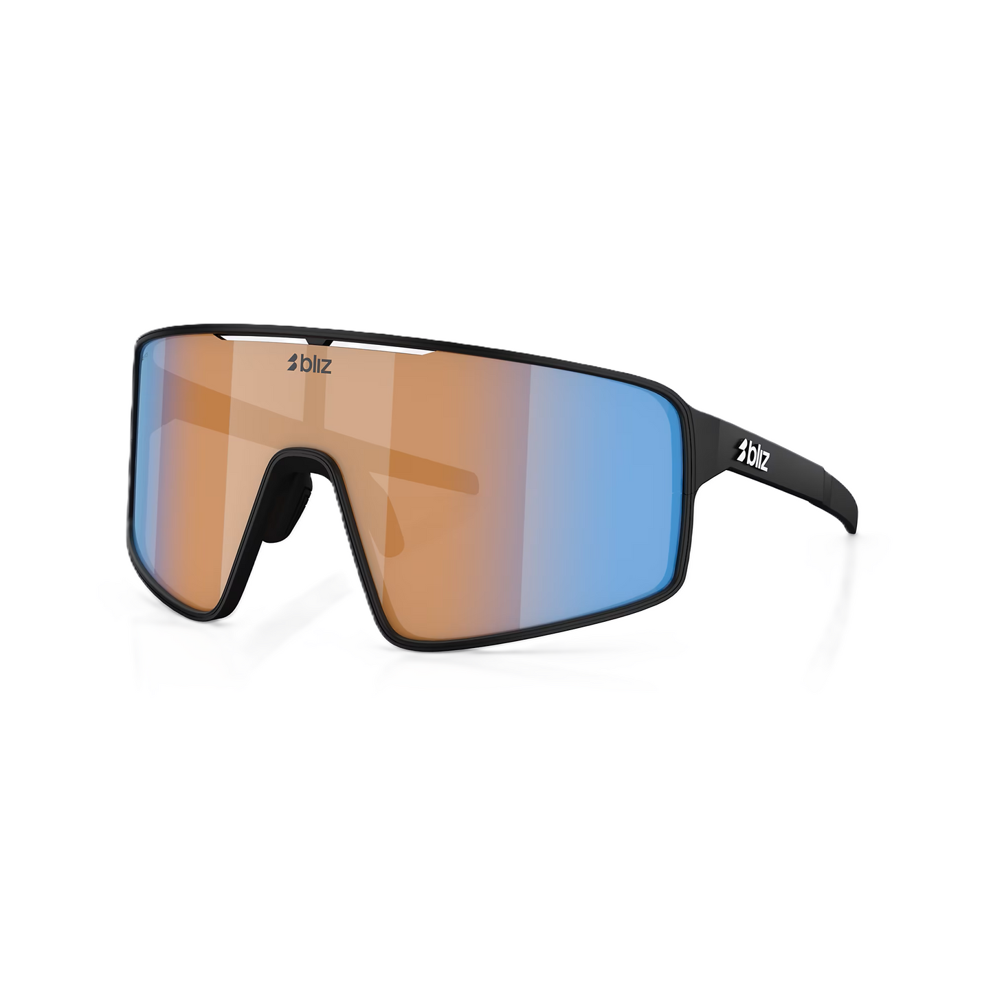 Brille BLIZ P001 Schwarz Matt Glas Nano Optics Nordic Ligh Coral - Orange w Blau Multi