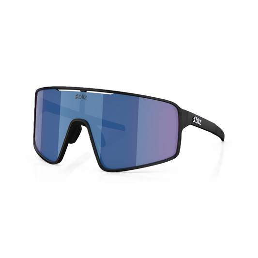 Brille BLIZ P001 Schwarz Matt Glas Grey w Blue Mirror