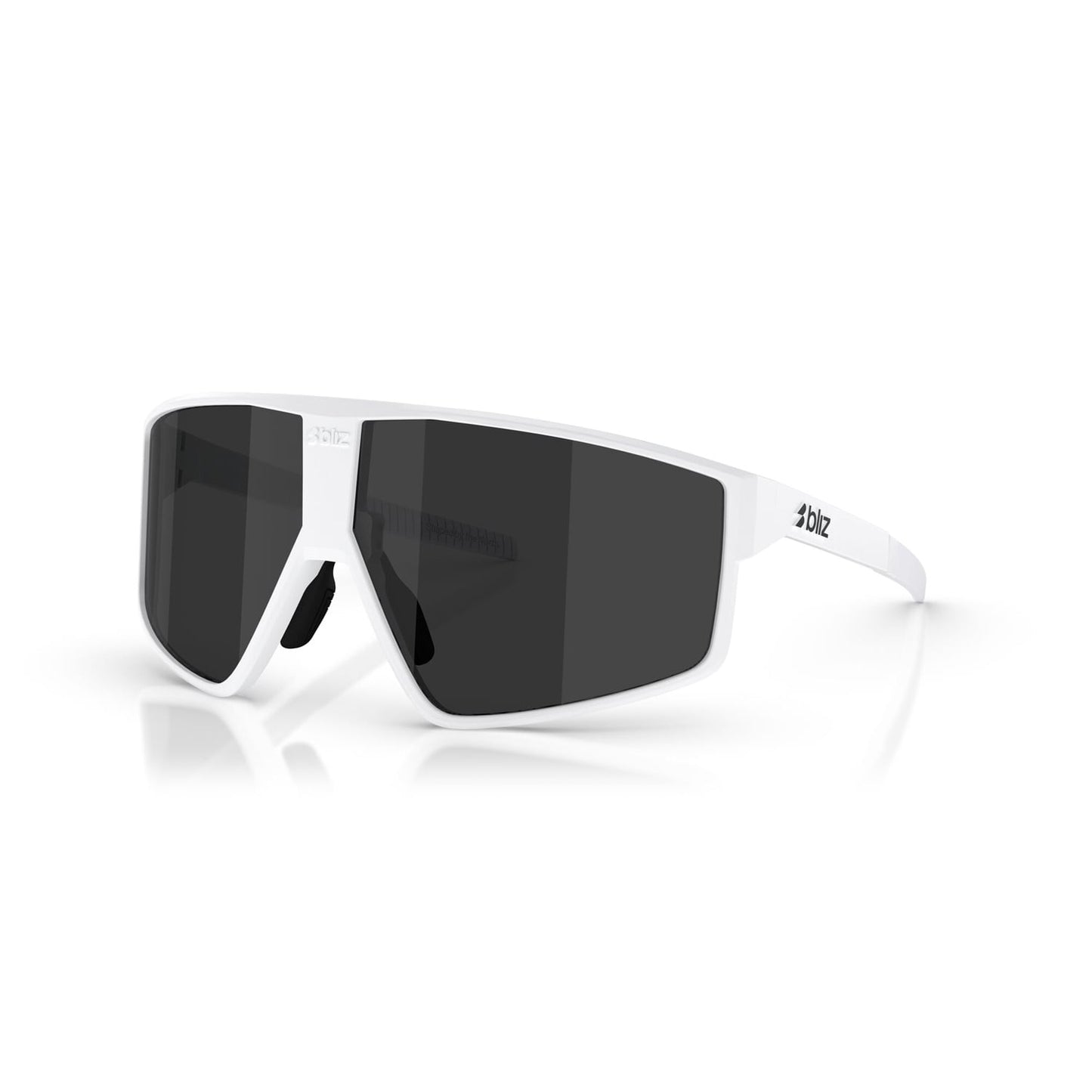 BLIZZ P002S Brille Mattweiß Rauchgrauer Schirm